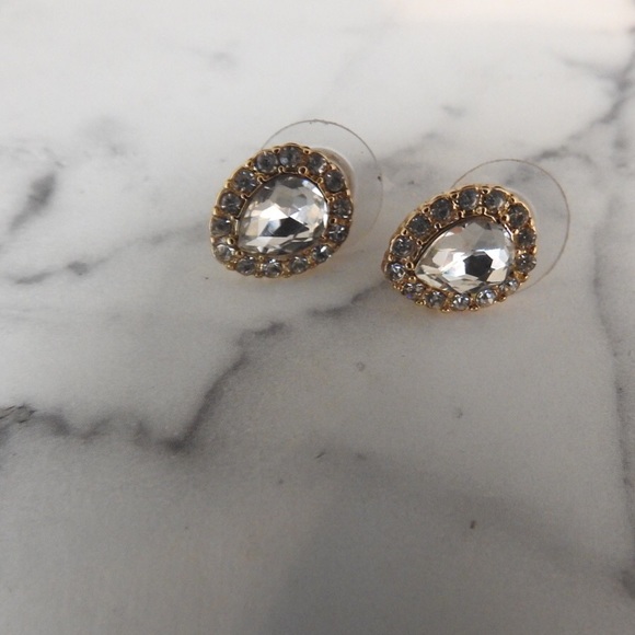 Pear Shaped Diamond-Look Earrings - Picture 2 of 3